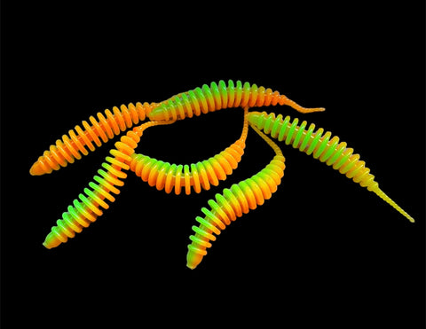 Crazy Lamellen Wurm <br/>(Rainbow) Orange / Gelb / Grün